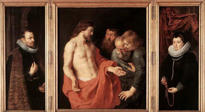 RUBENS, Pieter Pauwel The Incredulity of St Thomas Norge oil painting art